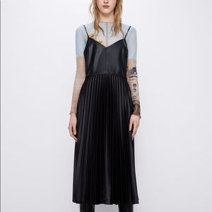 Zara black pleated dress